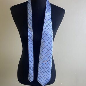 Firenze Pure Silk Blue Men's Tie Diamond Pattern NEW